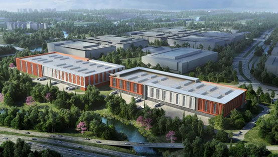 “55世纪绿”牵手“华为中国红”！55世纪智能高机设备集群助力华为团泊洼项目